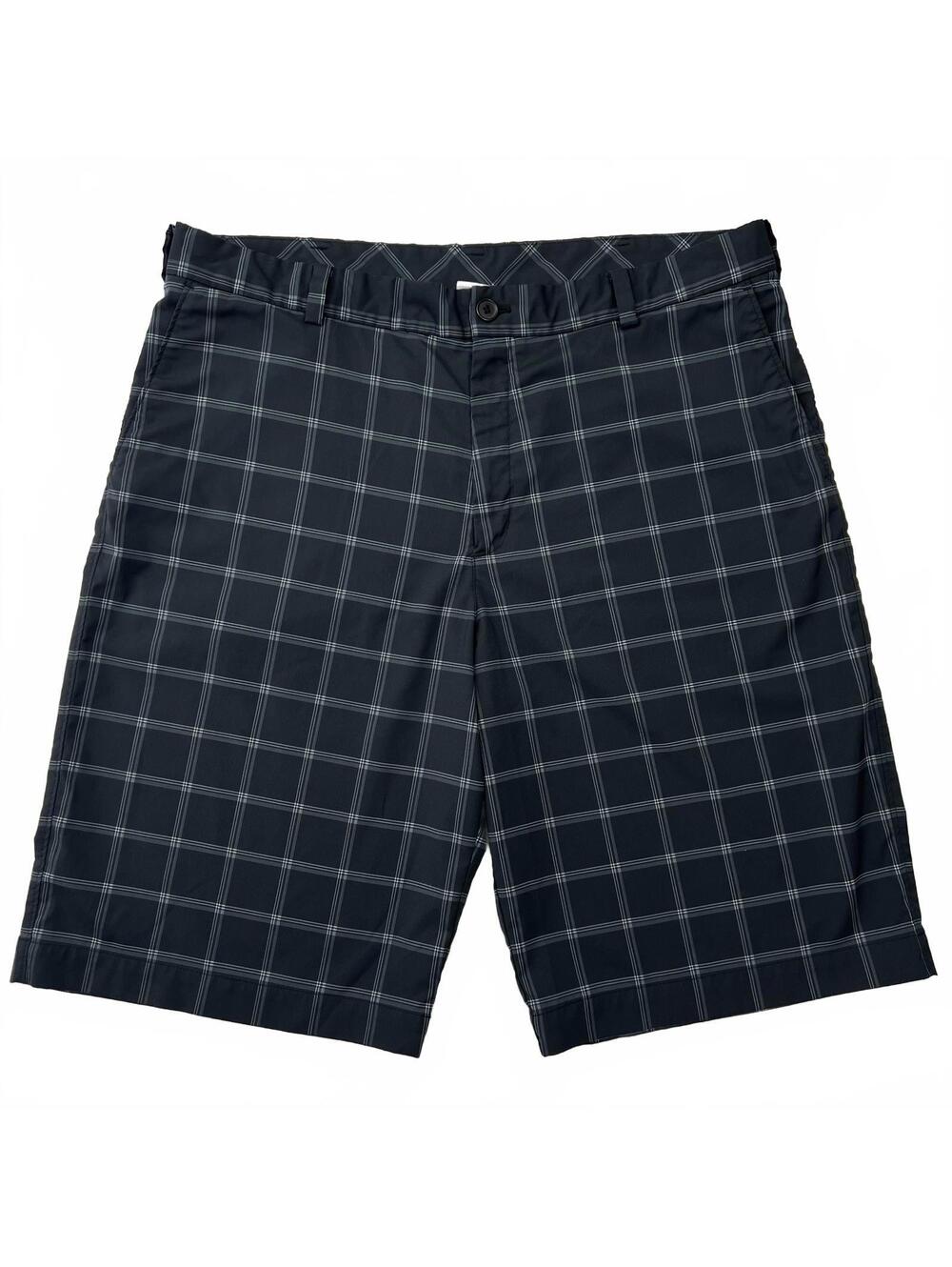 Nike Golf Shorts Men’s Size 36 Navy Blue Plaid Athletic Performance Stretch